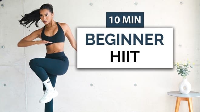 10 МИН HIIT ДОМА — Жиросжигание для новичков (Без инвентаря)